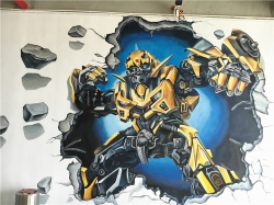 钢铁侠3D墙绘【幼儿园墙绘】